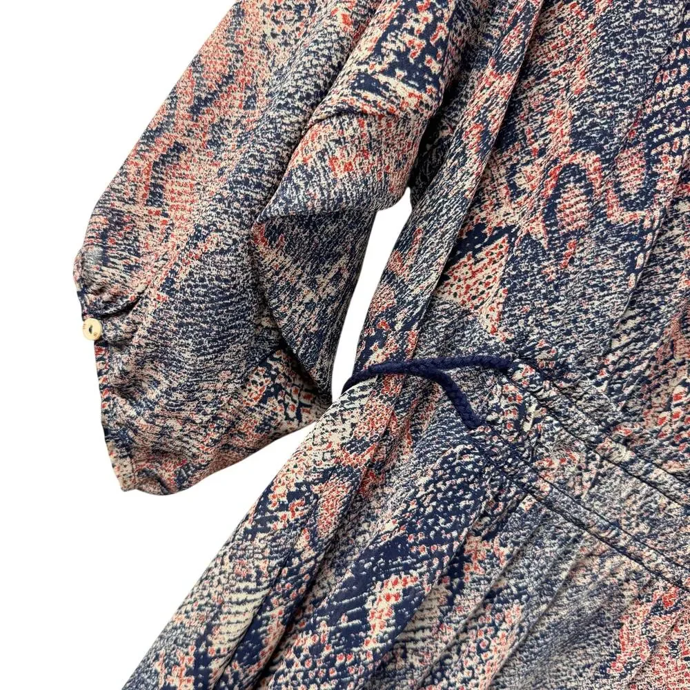 Floreat Zahara Peasant Dress Medium Snakeskin Print Anthropologie